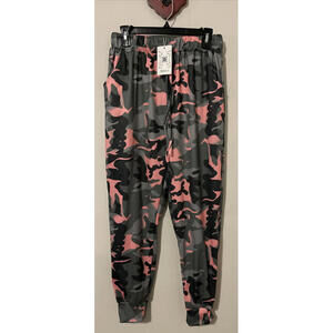 Basico Womens XL Green Camo Pull-On Elastic-Waist Joggers W/Pockets NWT! A6201